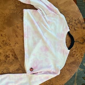 SUNNYSIDE tie dye cropped sweatshirt with patch!